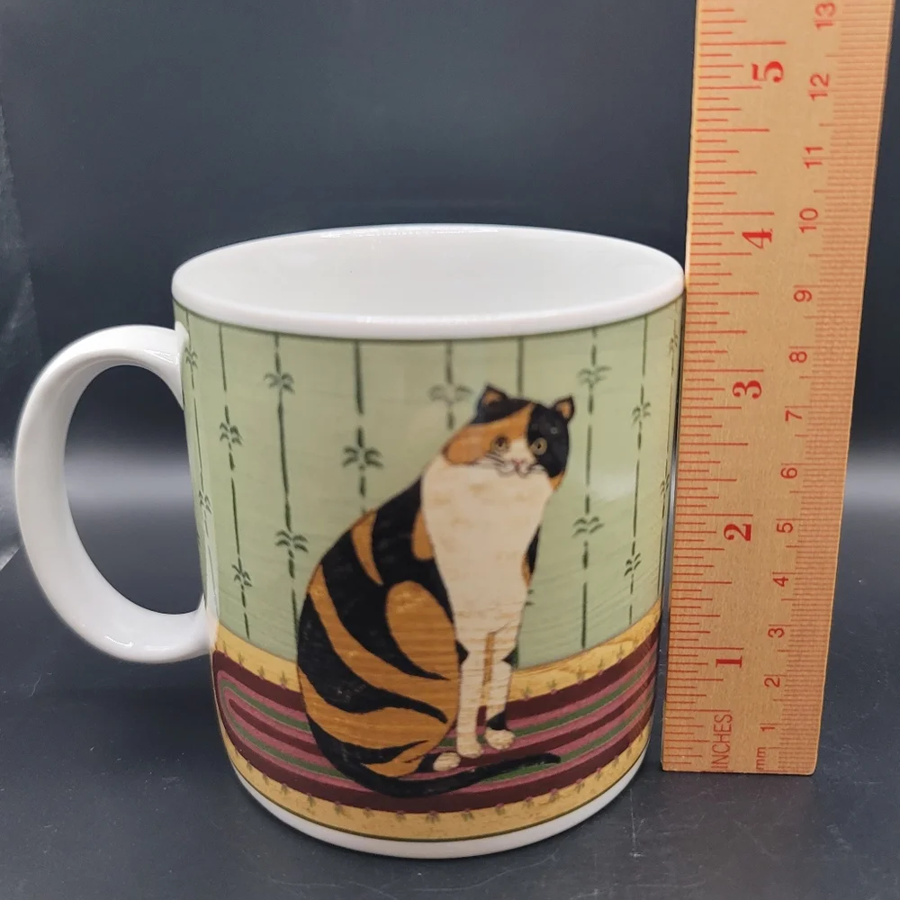 Vintage Warren Kimble Striped Cat Stoneware Mug CLEAN - Picture 5 of 9